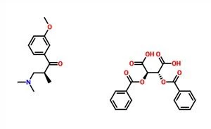 (S) -3- (dimetylamino) -1- (3-metoxifenyl) -2-metylpropan-1-on (2R, 3R) -O, O'-dibensoyltartrat CAS 850222-41-2