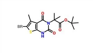 Tert-butyl2-(6-bromo-5-metyl-2,4-dioxo-1,4-dihydrothieno[2,3-d]pyrimidin-3(2H)-yl)-2-metylpropanoat CAS 1434643-33-0