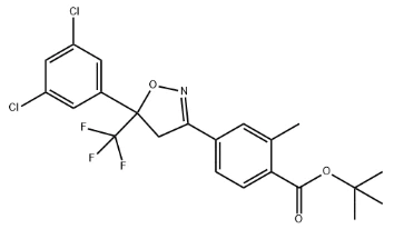 4-[5-(3,5-diklorfenyl)-5-trifluormetyl-4,5-dihydroisoxazol-3-yl]{{8} }metylbensoesyra tert-butylester CAS 1164268-79-4
